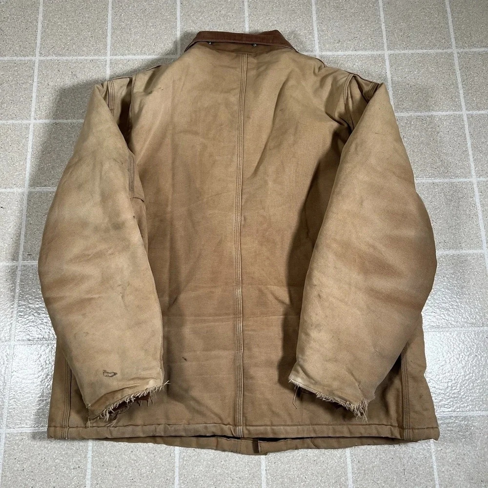 Carhartt Jacket Mens 2XL Duck Traditional Arctic Quilted CO3 BRN Jacket Tan